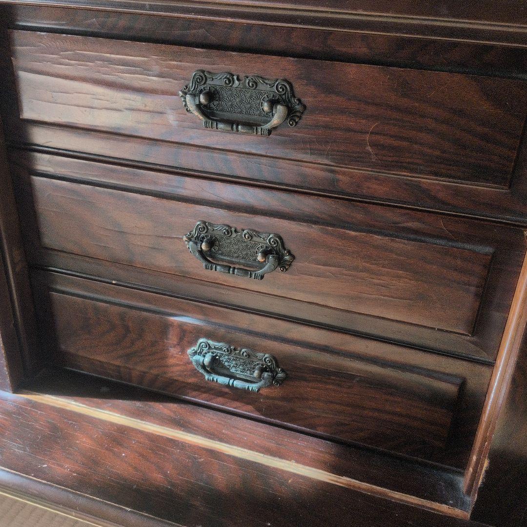 昭和レトロ 食器棚 収納棚 アンティーク 木製　高級　茶棚 茶箪笥　コレクション