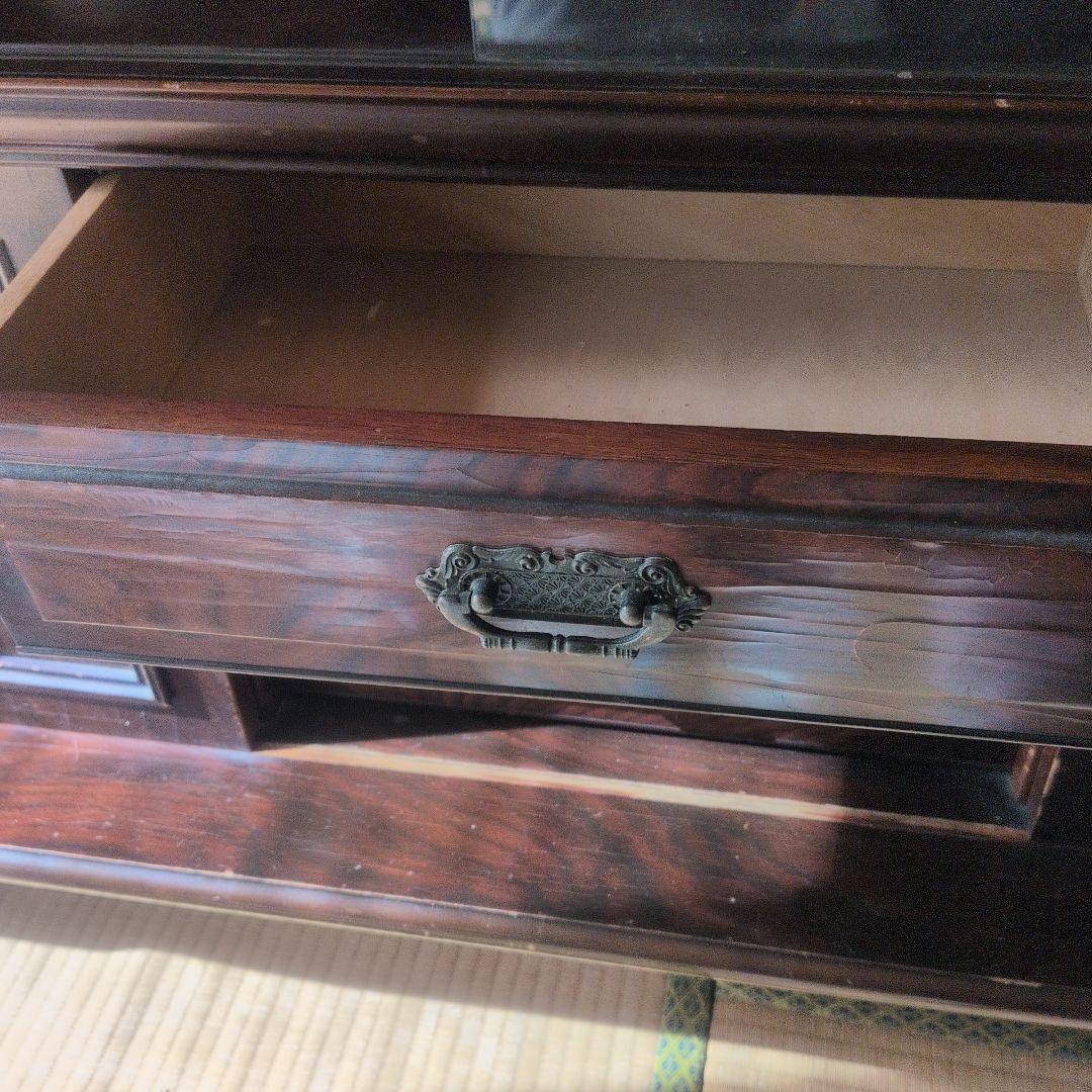 昭和レトロ 食器棚 収納棚 アンティーク 木製　高級　茶棚 茶箪笥　コレクション