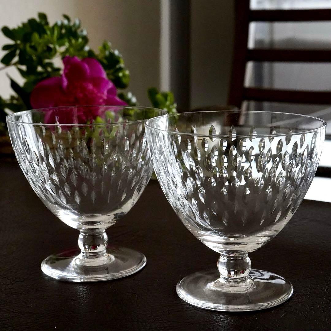 最大サイズ★美品★オールドバカラ★パリ★ウォーター グラス★ペア★赤ワインにも