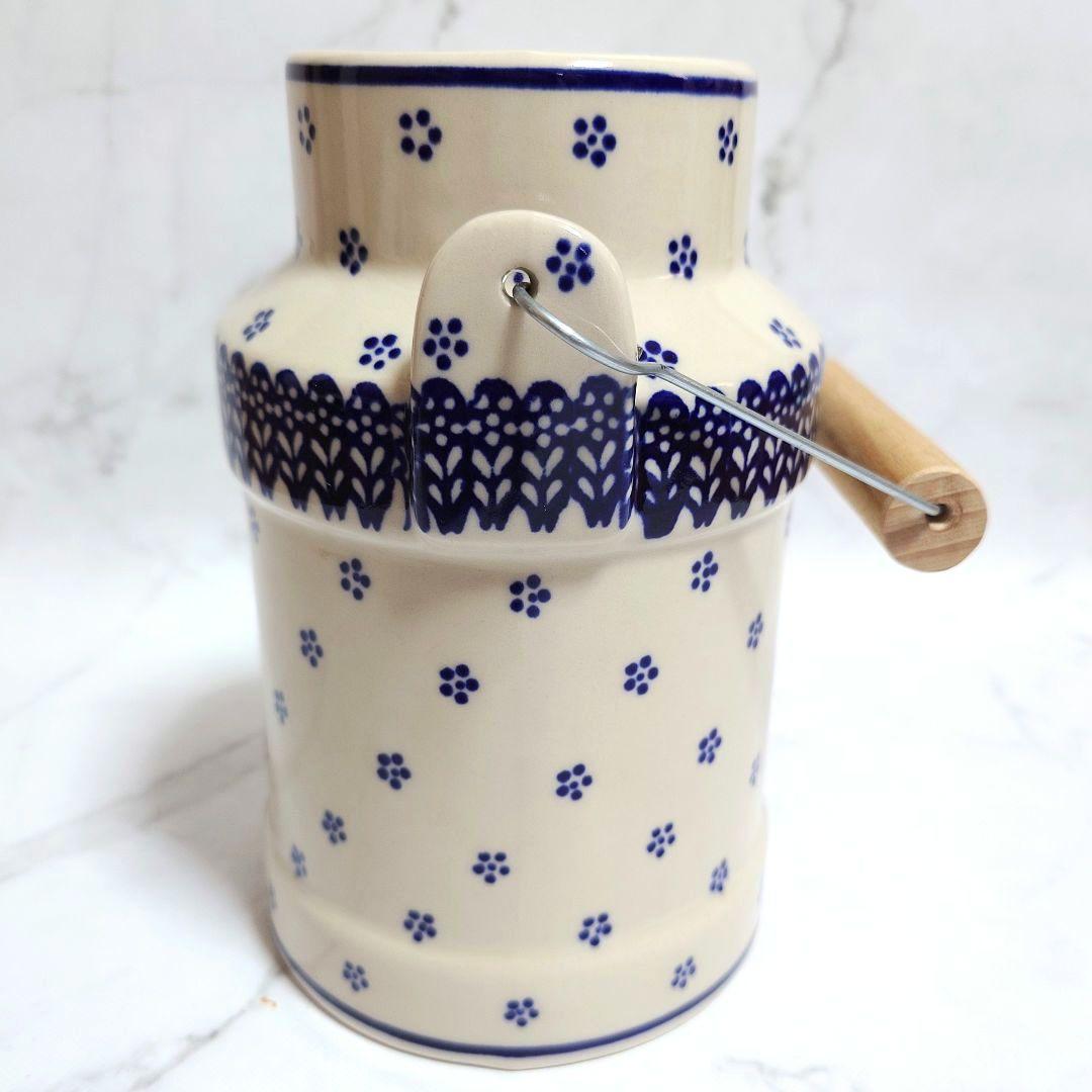 【新品未使用】 ポーリッシュポタリー ミルク缶 大 陶器製