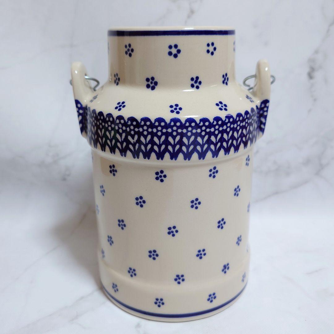 【新品未使用】 ポーリッシュポタリー ミルク缶 大 陶器製