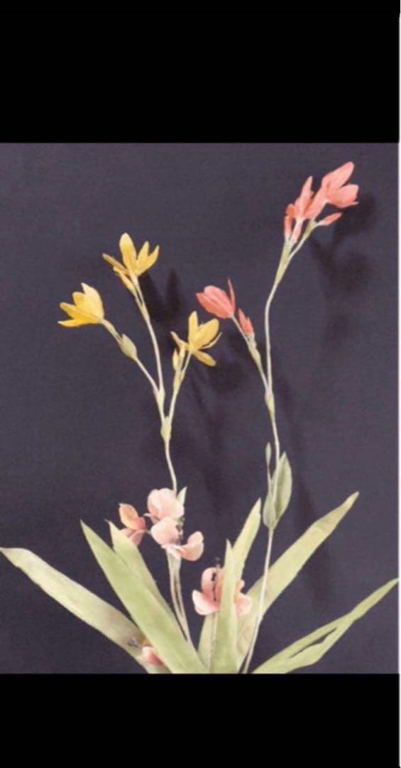 アートフラワーブーケ　ヒオウギ　花　造花　アートフラワー　立体絵画　6