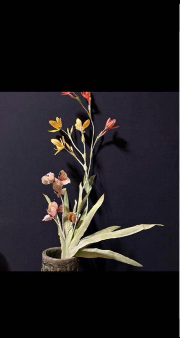 アートフラワーブーケ　ヒオウギ　花　造花　アートフラワー　立体絵画　6