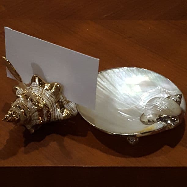 ★美品★貝殻の小物置き＆封書差し(ペーパーナイフ付)