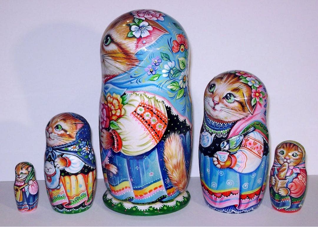 クリスマスセール♪ネコマトリョーシカ『パブロヴォ・ポサドのショールの猫』ミラ最新
