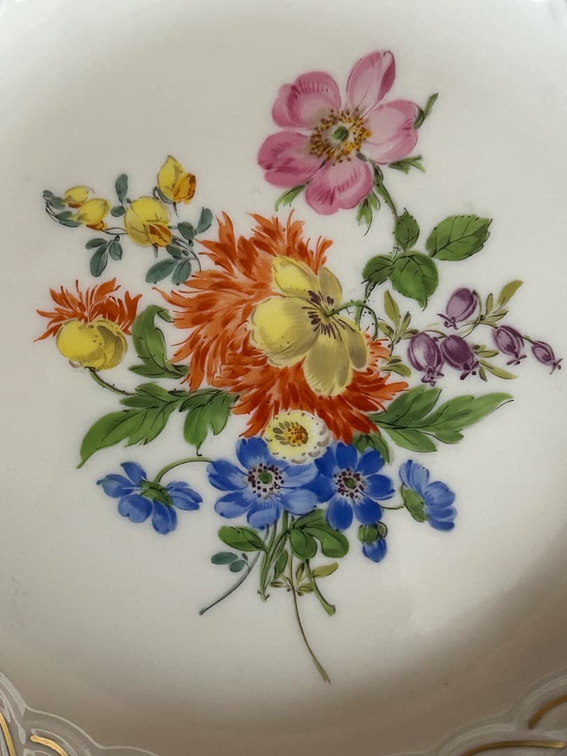 マイセンの透かし模様 額装絵皿