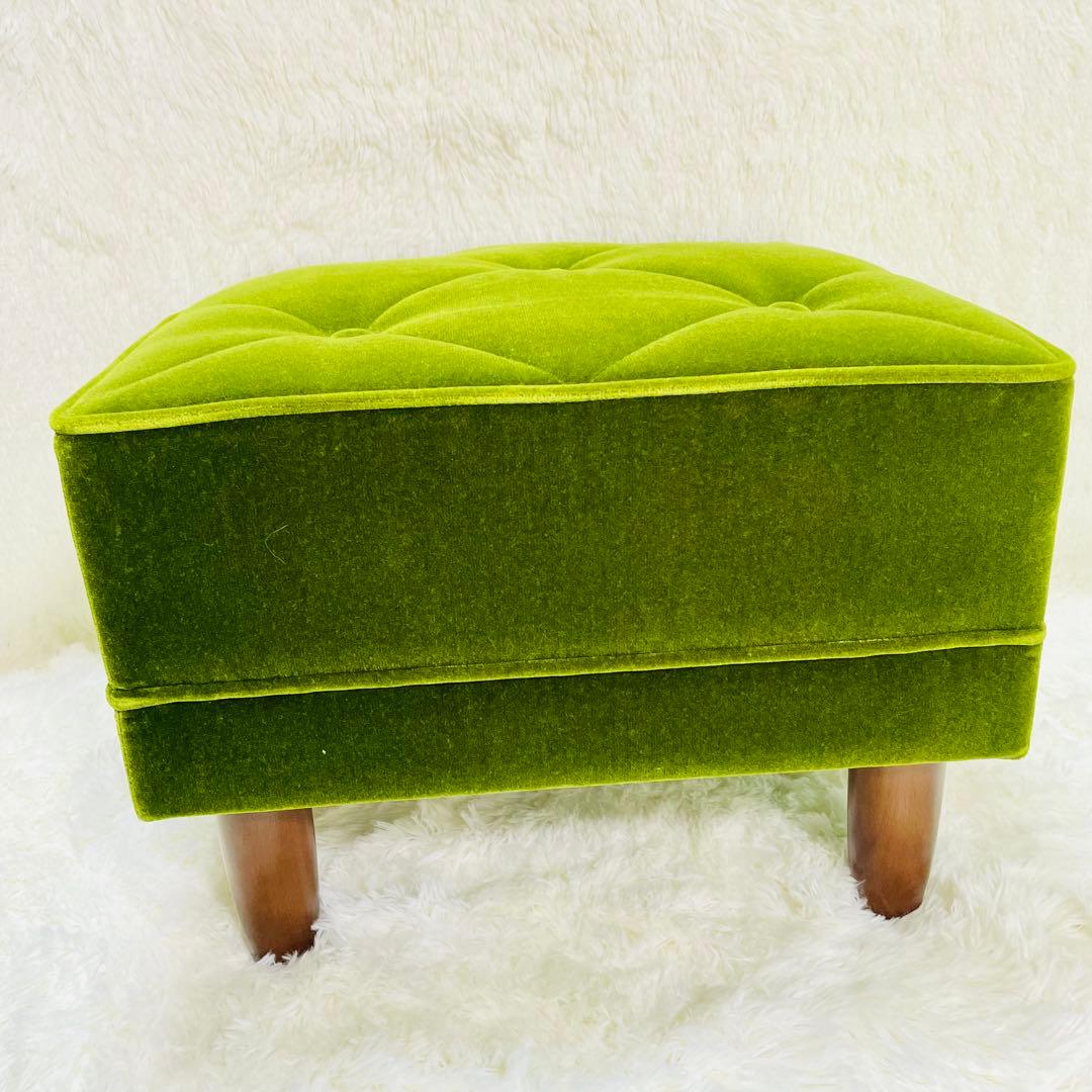 超美品　カリモク60 オットマン　モケットグリーン　ロビーチェア　Kチェア