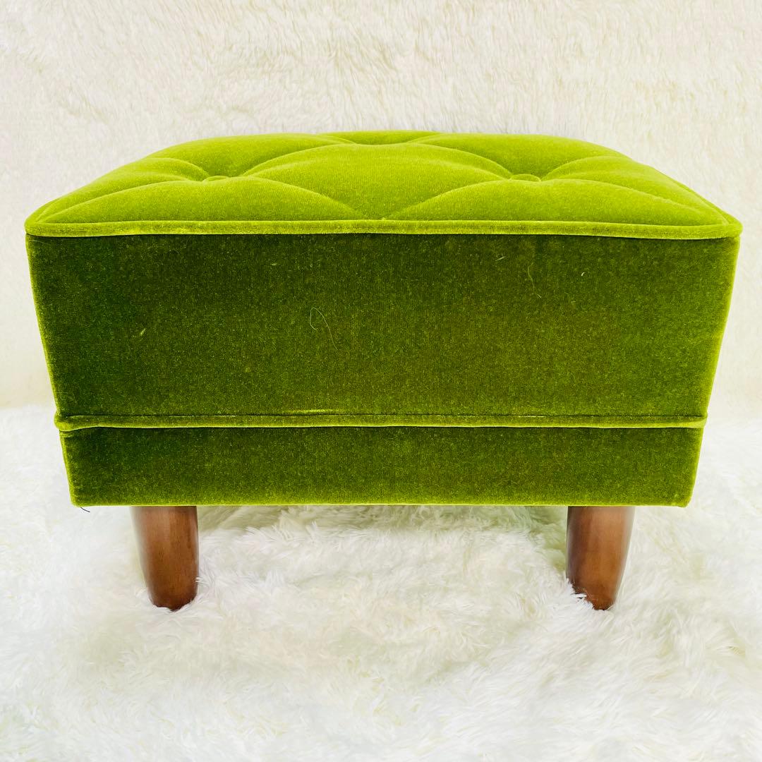 超美品　カリモク60 オットマン　モケットグリーン　ロビーチェア　Kチェア