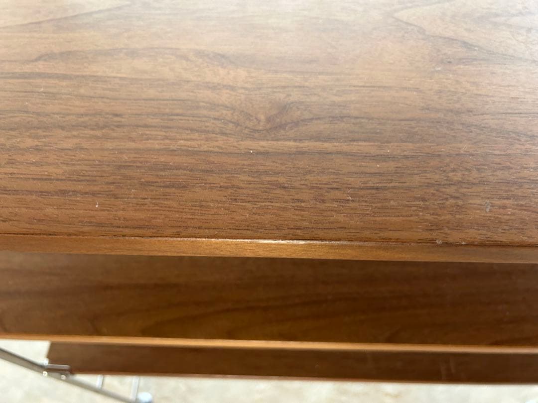 無印　ステンレスユニットシェルフ　ウォールナット材棚セット　ワイド　中