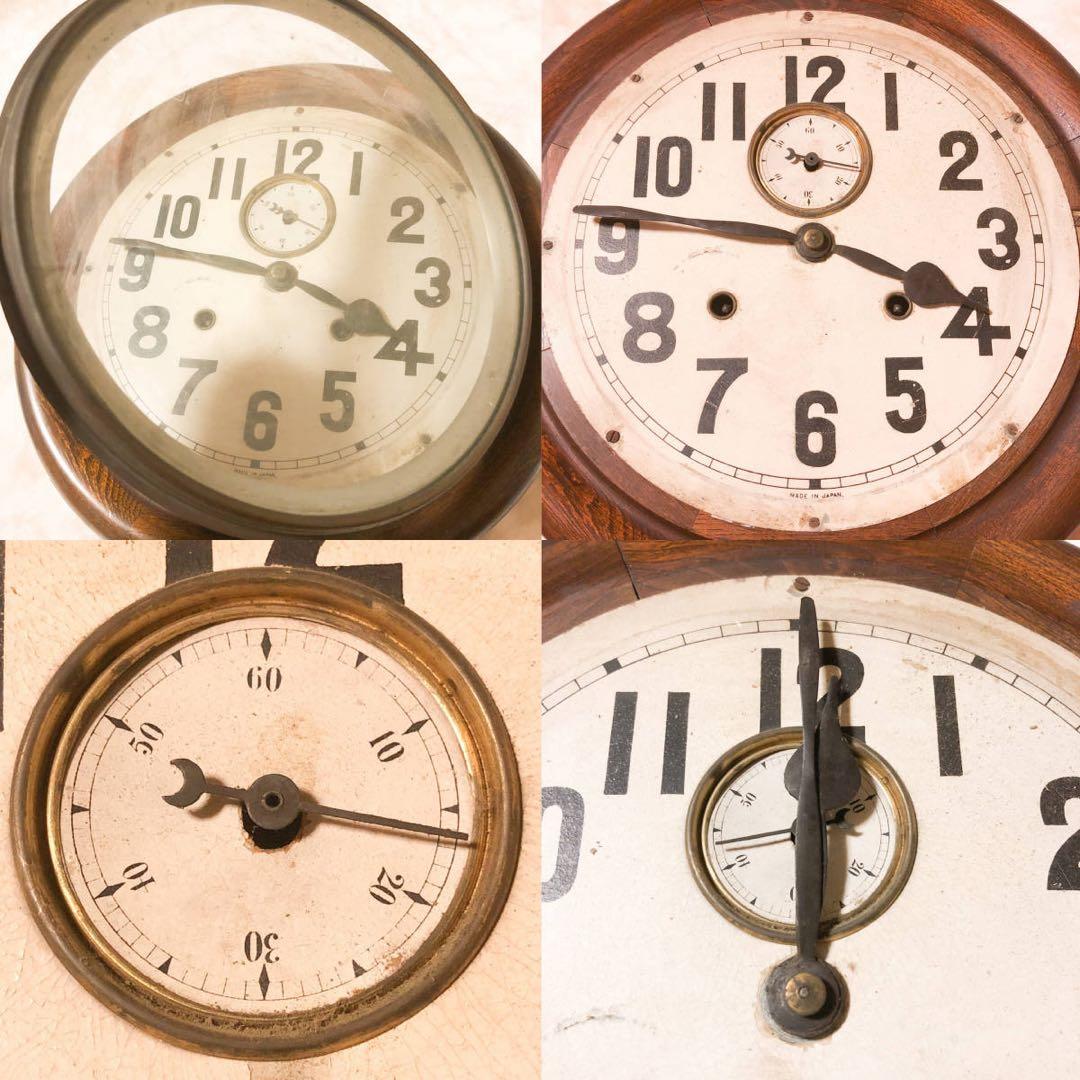 【時計●無銘 掛け時計 明治 大正 昭和レトロ 木製／動作未確認】