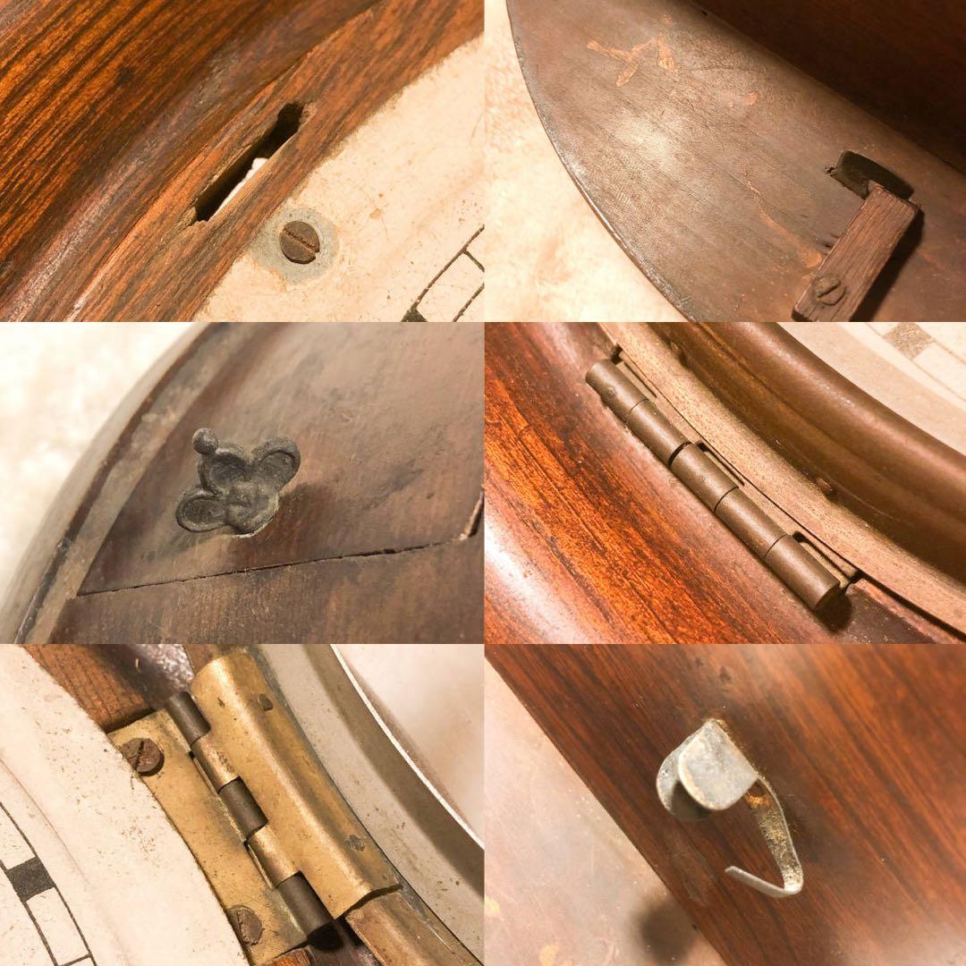 【時計●無銘 掛け時計 明治 大正 昭和レトロ 木製／動作未確認】