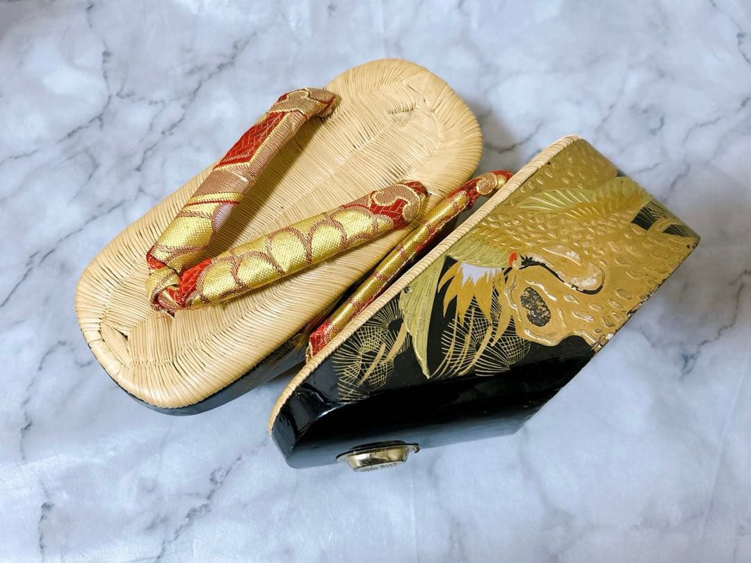 ぽっくり下駄　7歳用　20㎝　おこぼ　鶴