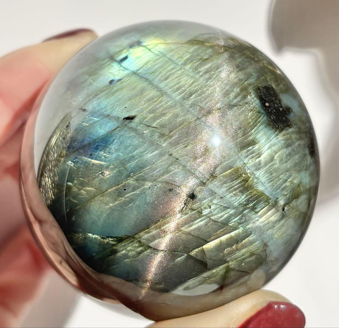 《ハイブリッドラブラドライト》多層シラー スフィア　丸玉