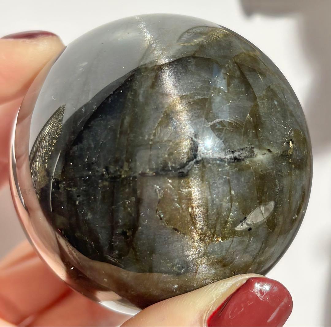 《ハイブリッドラブラドライト》多層シラー スフィア　丸玉