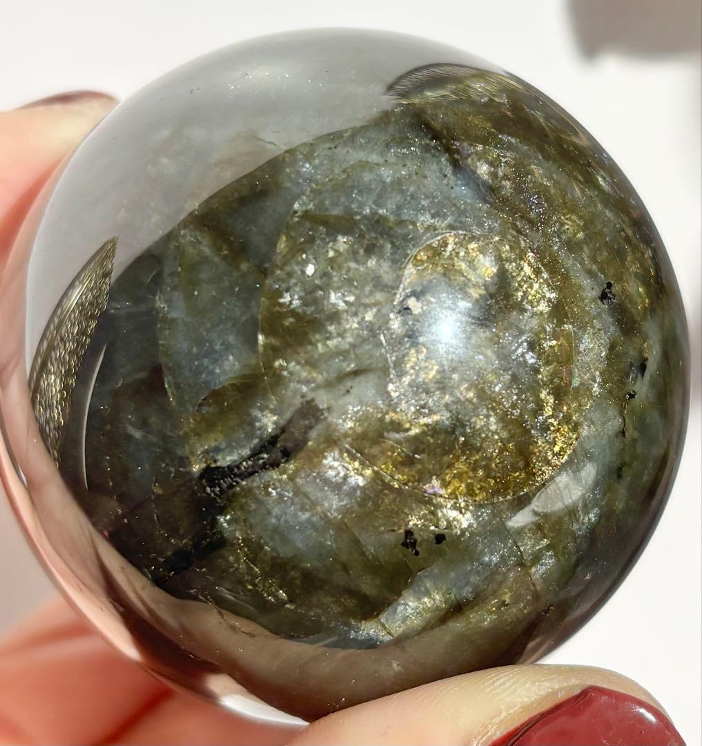 《ハイブリッドラブラドライト》多層シラー スフィア　丸玉