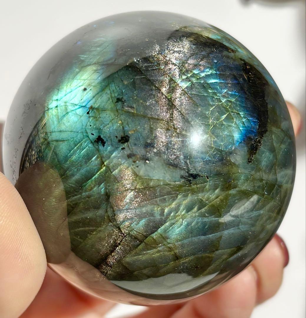 《ハイブリッドラブラドライト》多層シラー スフィア　丸玉