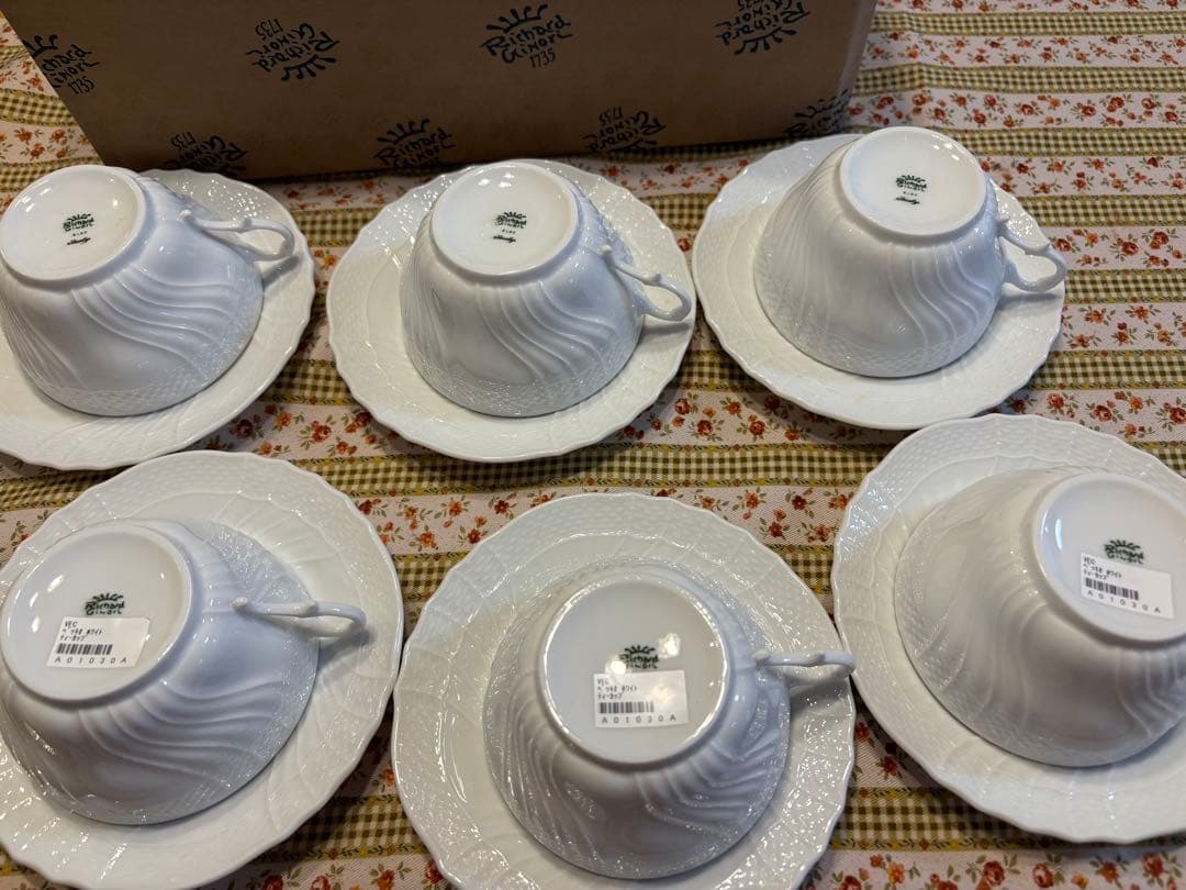 リチャードジノリ　ベッキオホワイト　カップ&ソーサー　6客セット