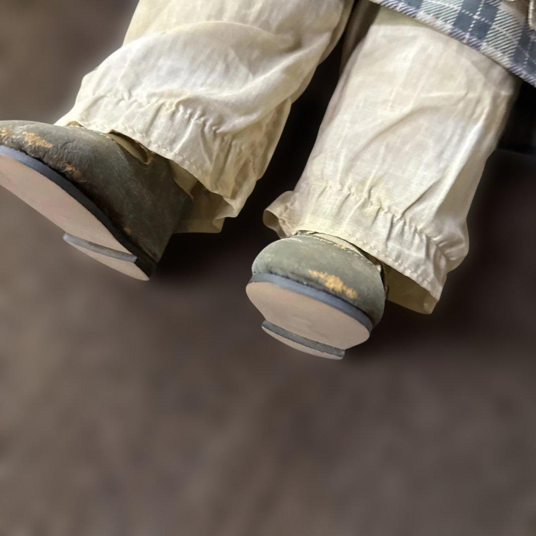 チェック柄ドレスの人形　50c vintage