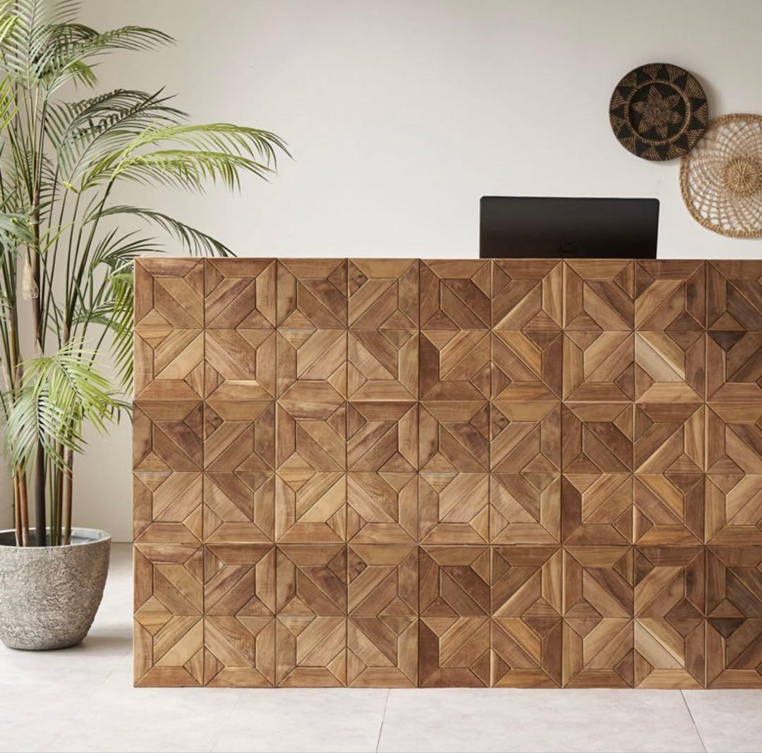 【訳あり】天然チークウッド ウォールパネル 10枚セット