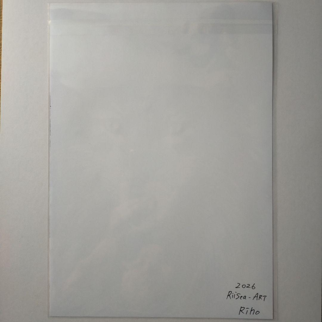 【一点物】狼 原画｜筆ペン×墨｜金の眼と印｜守護狼｜A4 コピック用紙