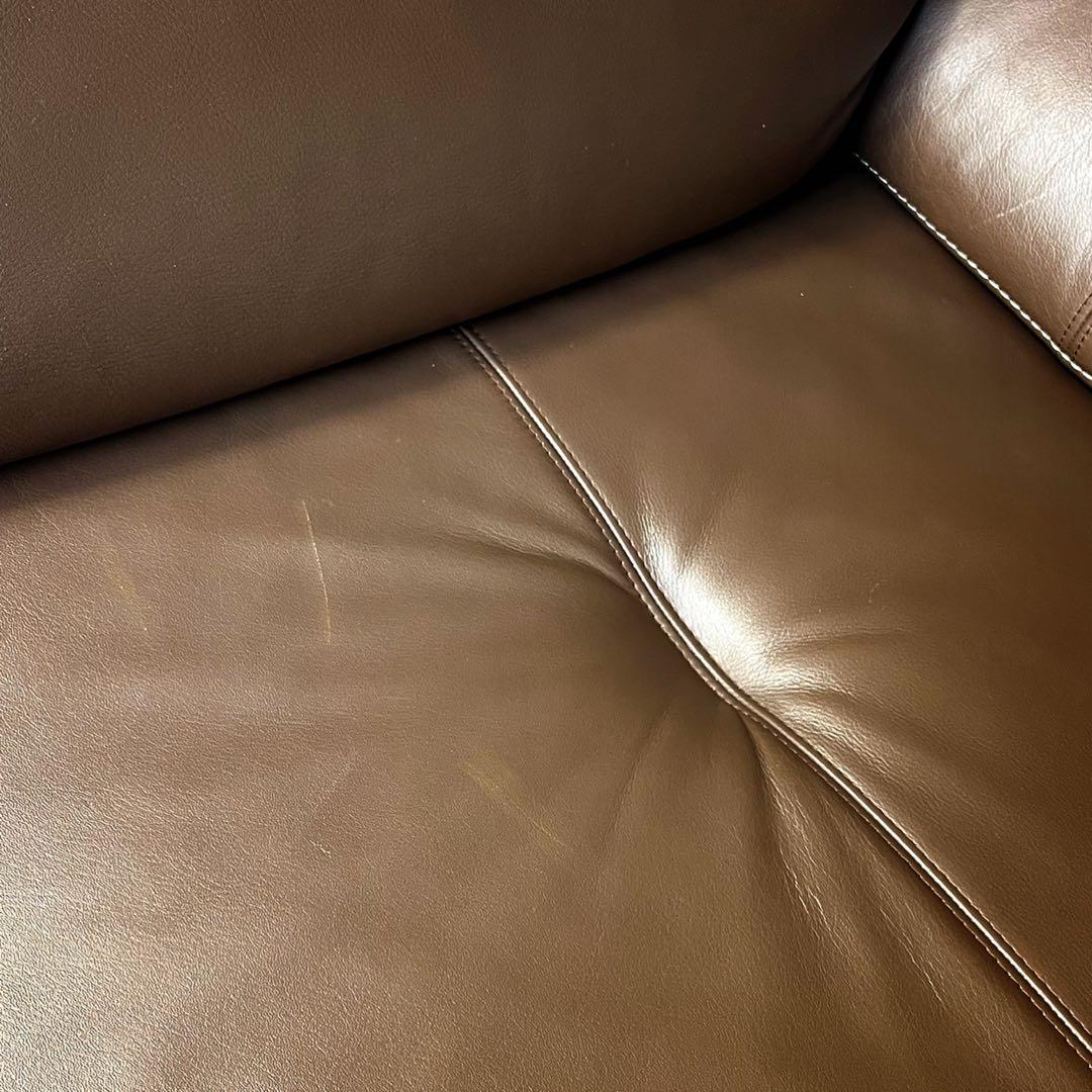 取付無料！カリモク家具 本革 ZT83北欧風リーベルブラウン2.5人掛け