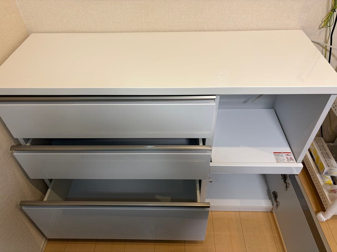 食器棚 ロータイプ 幅120 キッチンカウンター キッチンボード カップボード