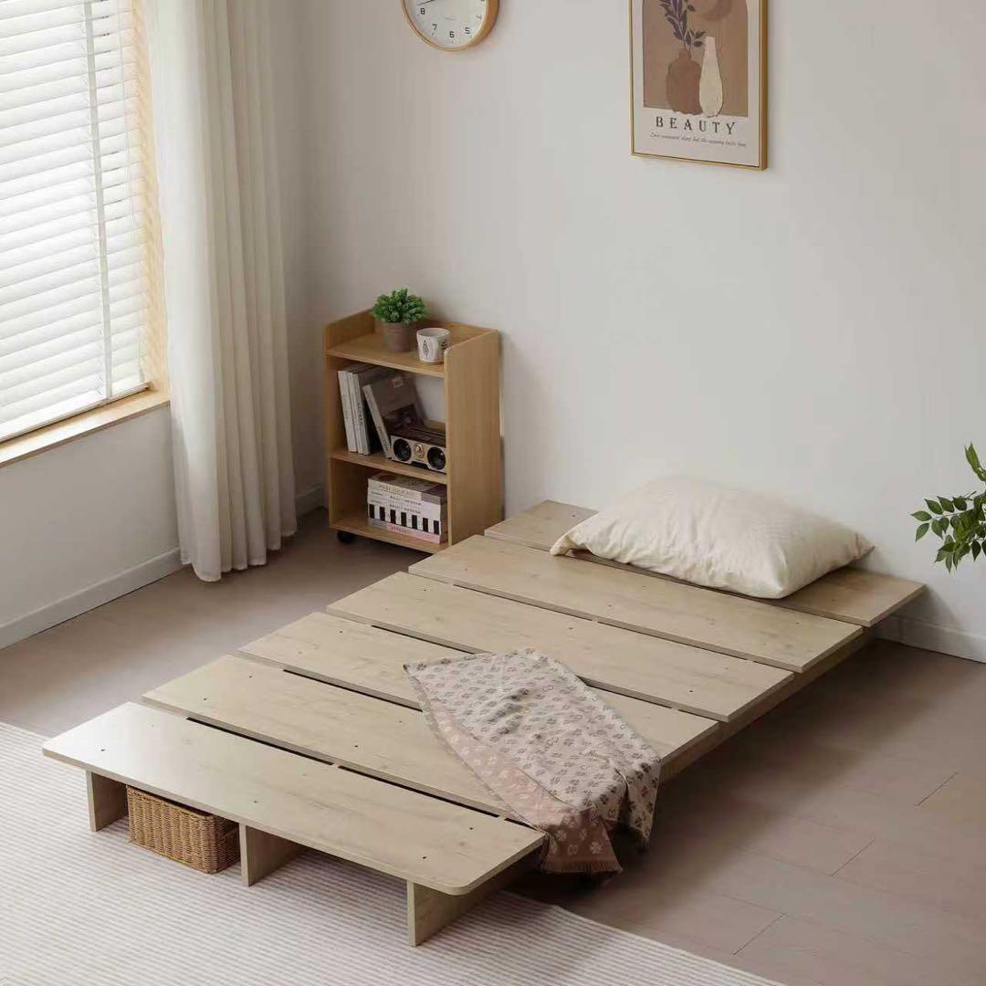 【新品】ステージ式ローベッド 幅100cm コンパクト