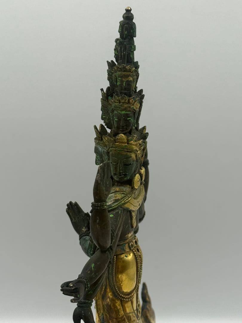 中国 清時代中期 官造 溜金十一面観音像 仏教美術 送料込み251209