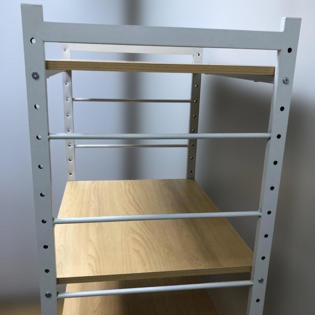 【送料無料】ラック 棚 木目調 棚板付き スチールラック 88142-4-020