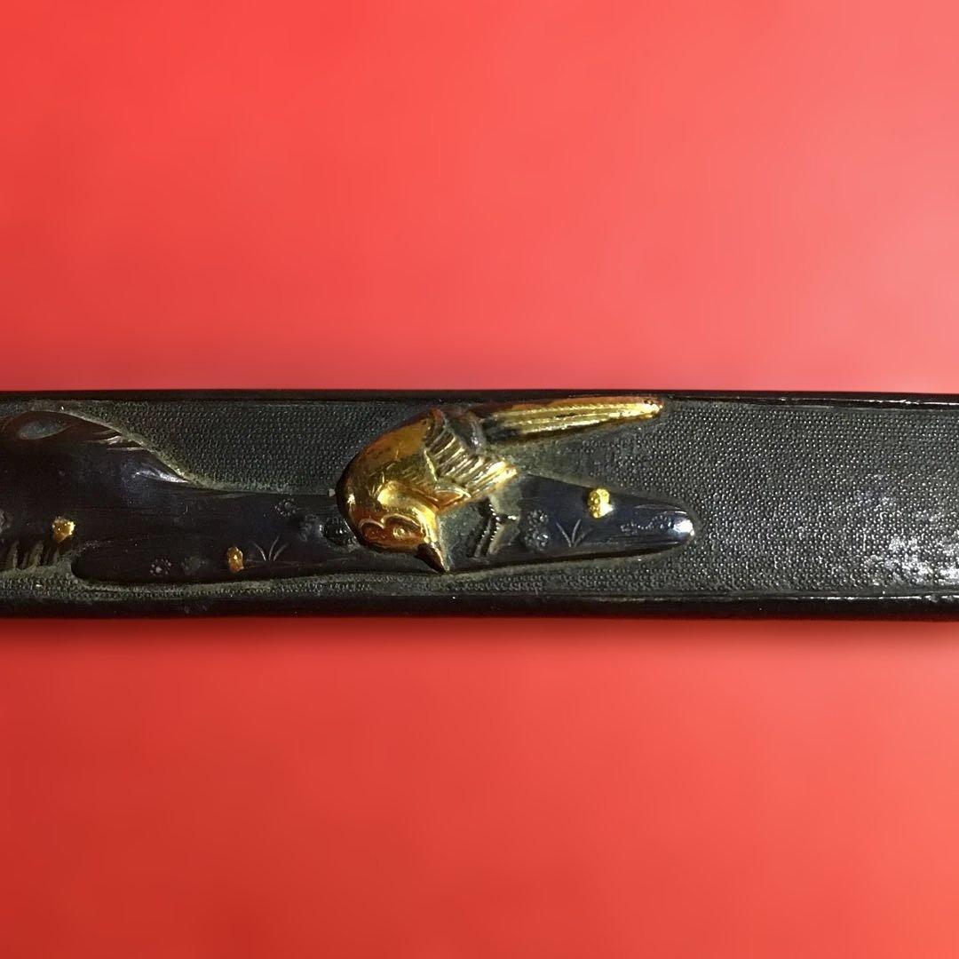 小柄 魚子地 色絵高彫象嵌 水辺に小禽図 - メルカリ