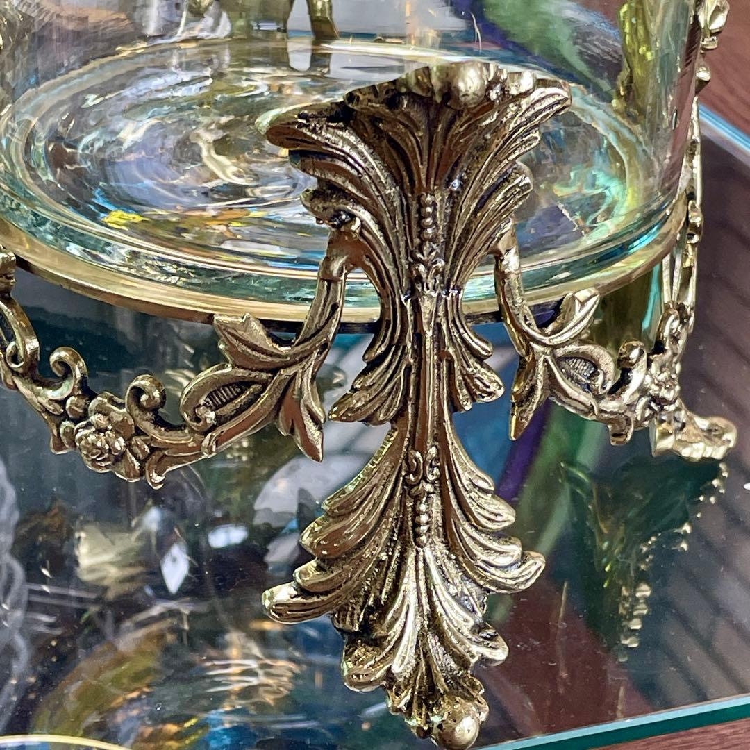 r209r124 上質なクラシックデザイン 装飾ガラスとブラスのインテリア