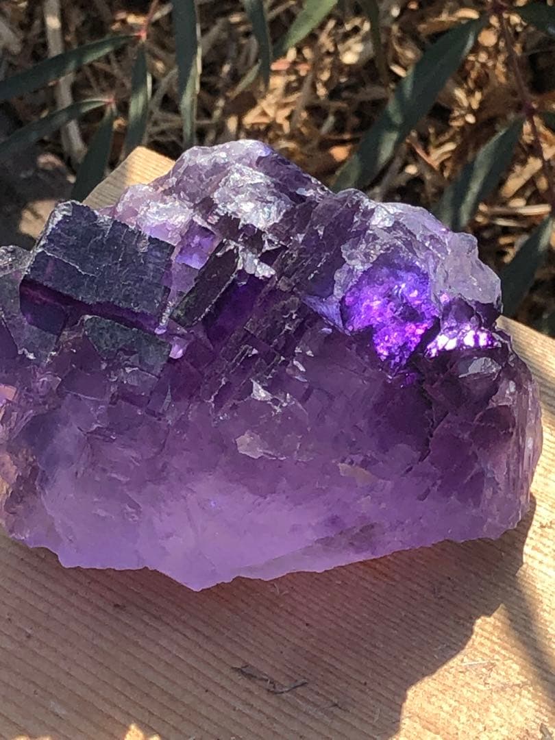 ✳新疆産　レア　288g パープル　フローライト　蛍石　ラフストーン　クラスター