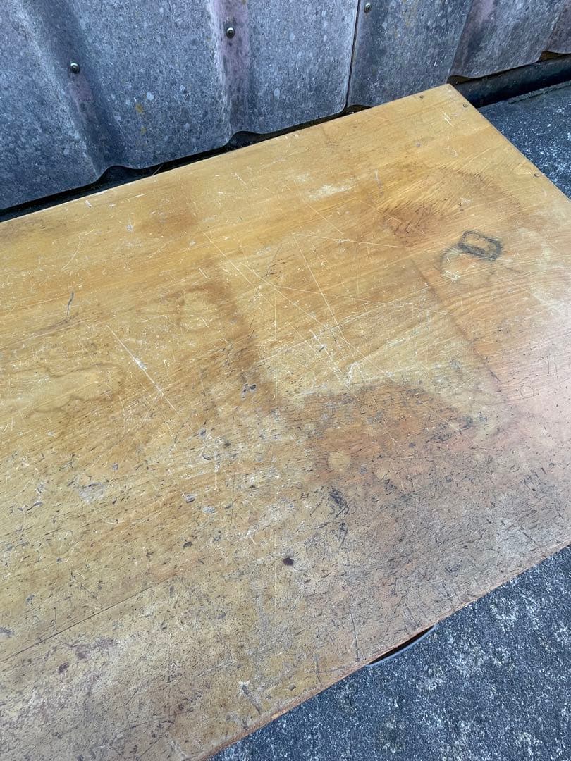 ビンテージ/当時物/無垢材/文机/机/書斎机/作業台/テーブル/透かし彫り/14