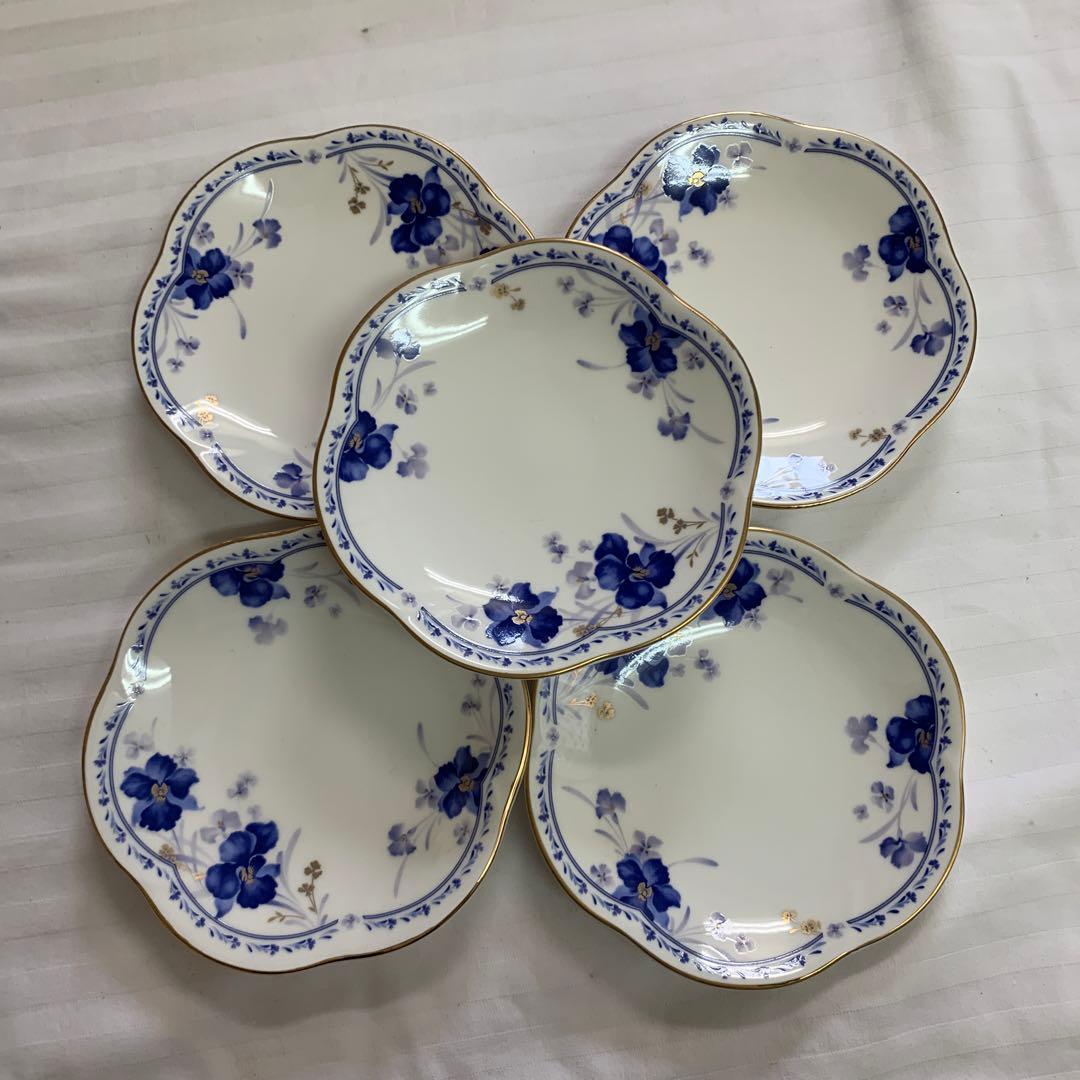 Q9)HOYA IVORY CHINA 青藍 花柄 5枚セット - メルカリ