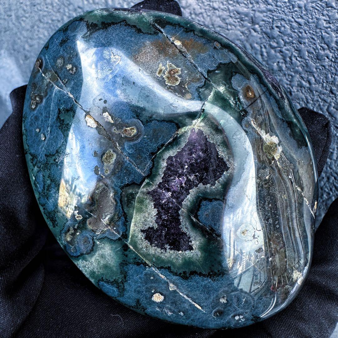 濃紫の煌めき☆瑪瑙☆&アメジストミニドーム&アイリスクォーツ浄化