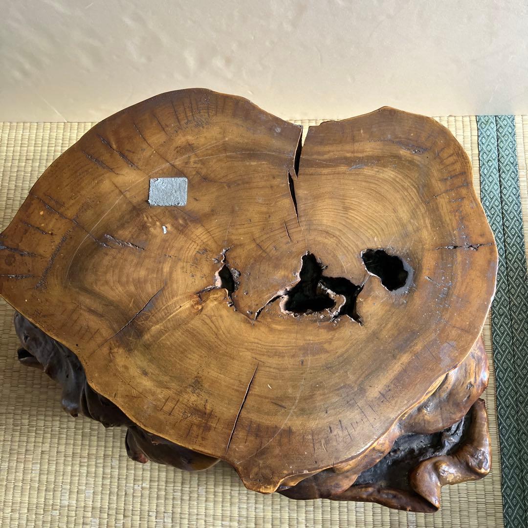 天然木 台座 切り株 無垢材 民芸品 木彫り 熊用 台座 重厚 - メルカリ