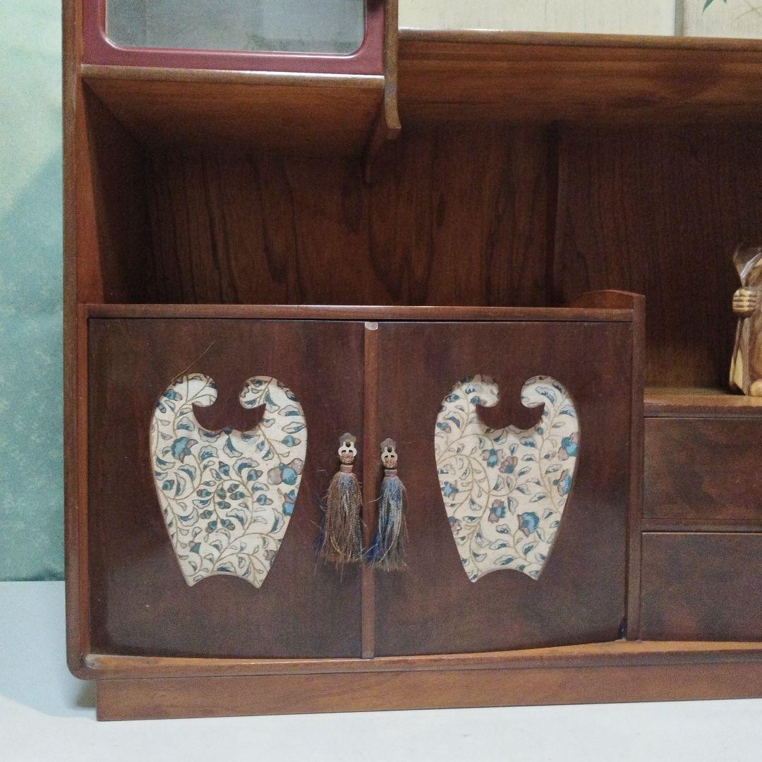 100年前　茶箪笥　飾り棚　サイドボード　桐家具　手作り　大正　昭和　民芸家具