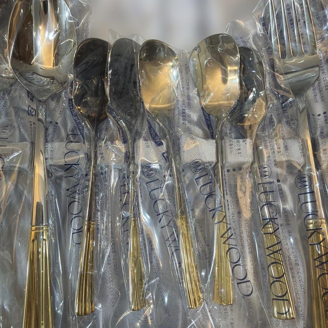 LUCKYWOOD カトラリーセット 金彩 33本
