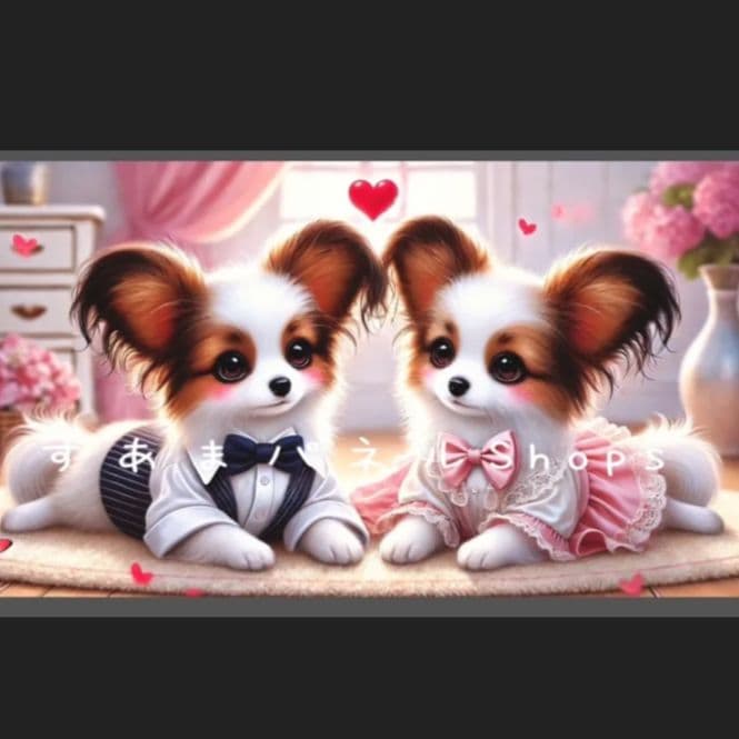 わんちゃんパネル生地ハンドメイド(横長タイプ)