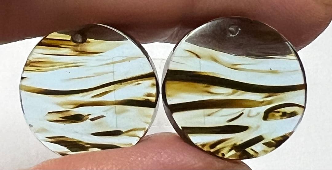 ブルーオブシディアン　カット　14kgfピアス