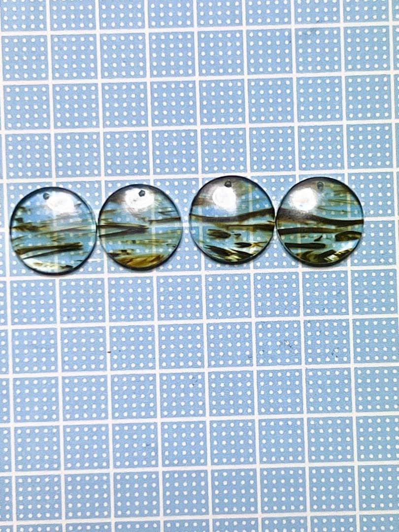 ブルーオブシディアン　カット　14kgfピアス