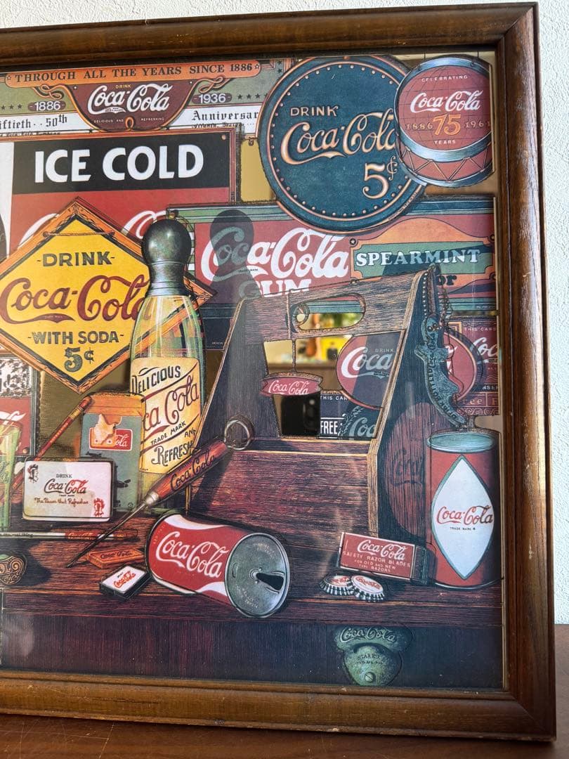 超貴重　ビンテージ　'80s　Coca-Cola　コカコーラ　パブミラー