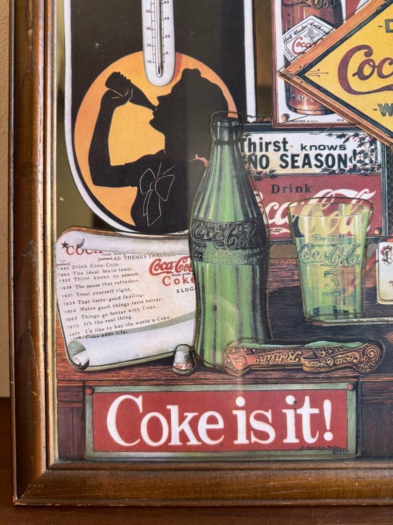 超貴重　ビンテージ　'80s　Coca-Cola　コカコーラ　パブミラー