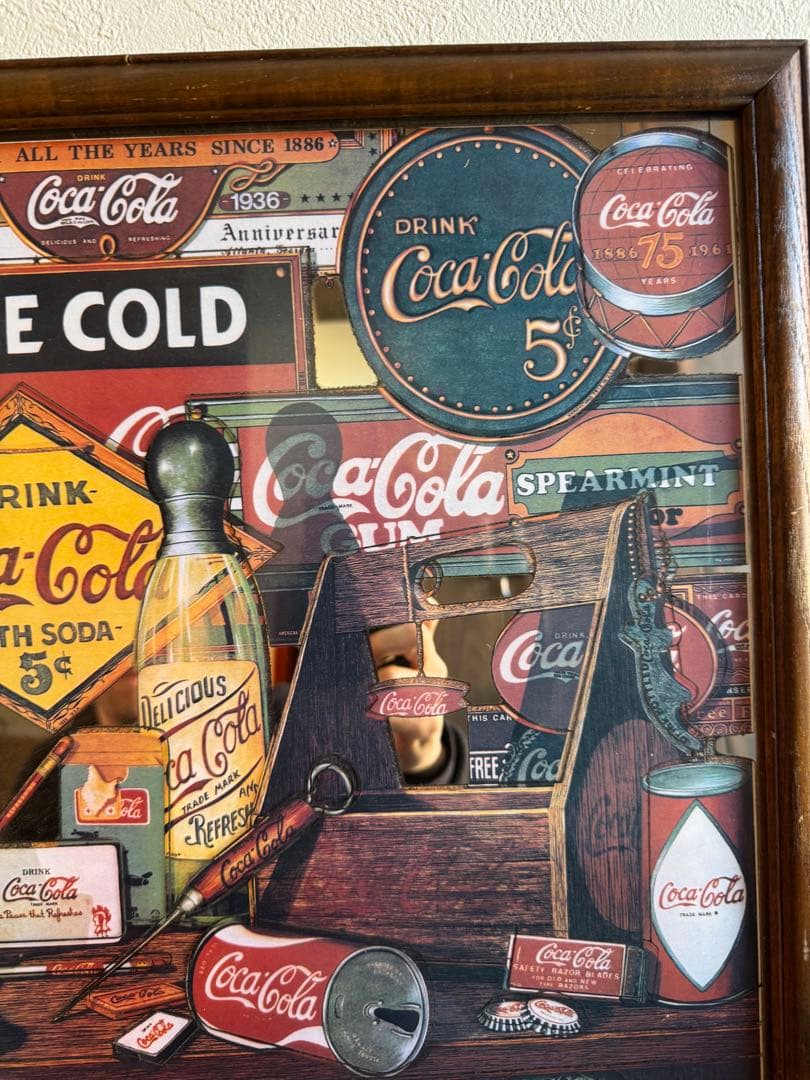 超貴重　ビンテージ　'80s　Coca-Cola　コカコーラ　パブミラー