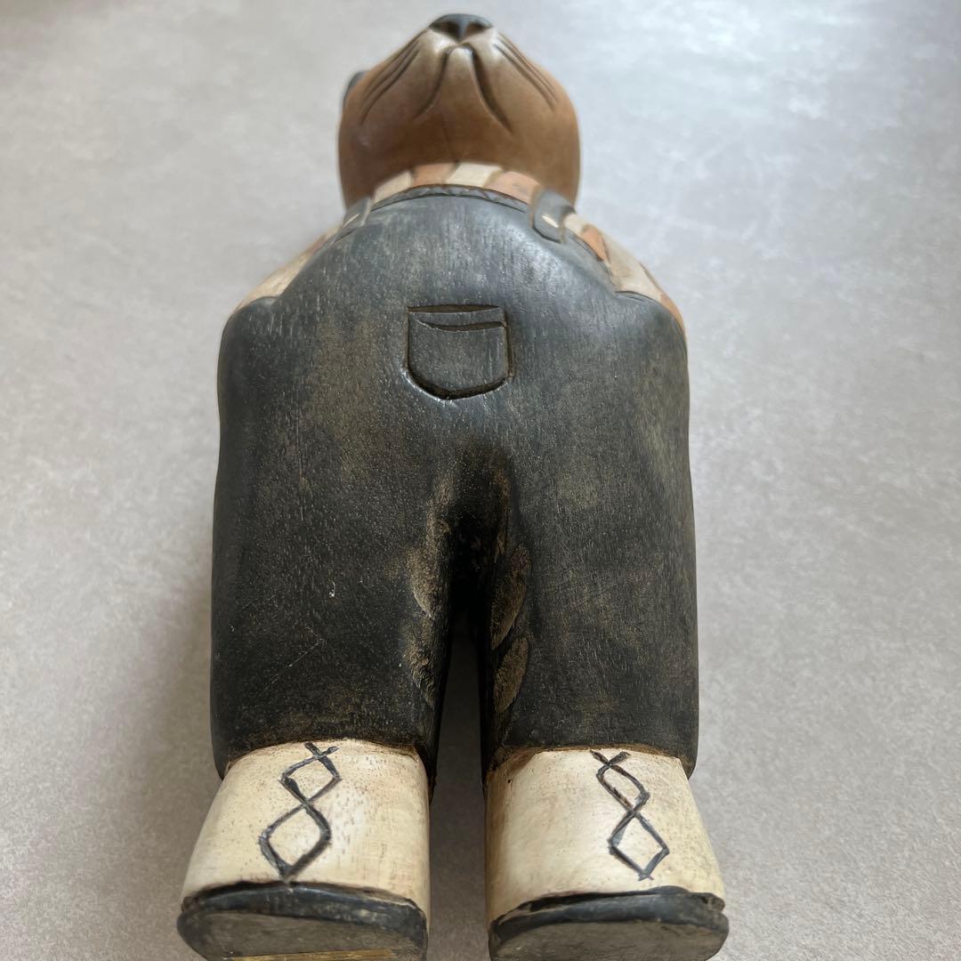 木彫りの猫 アンティーク エスニック レア