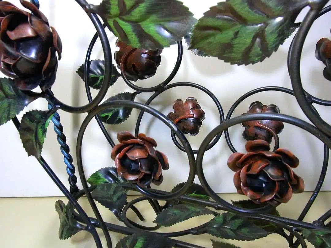 正規品 輸入雑貨 イタリア製品 ヨーロピアン ローズ アイアン マガジンラック