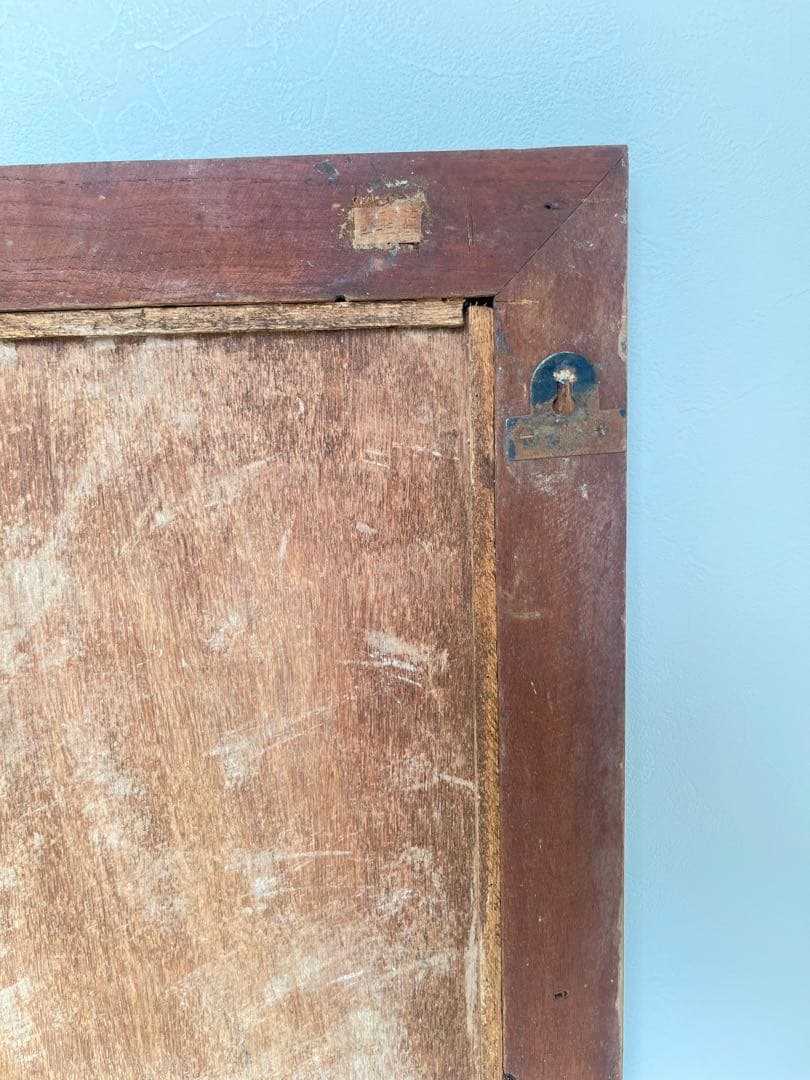 ヴィンテージ アンティークミラー　ブルー