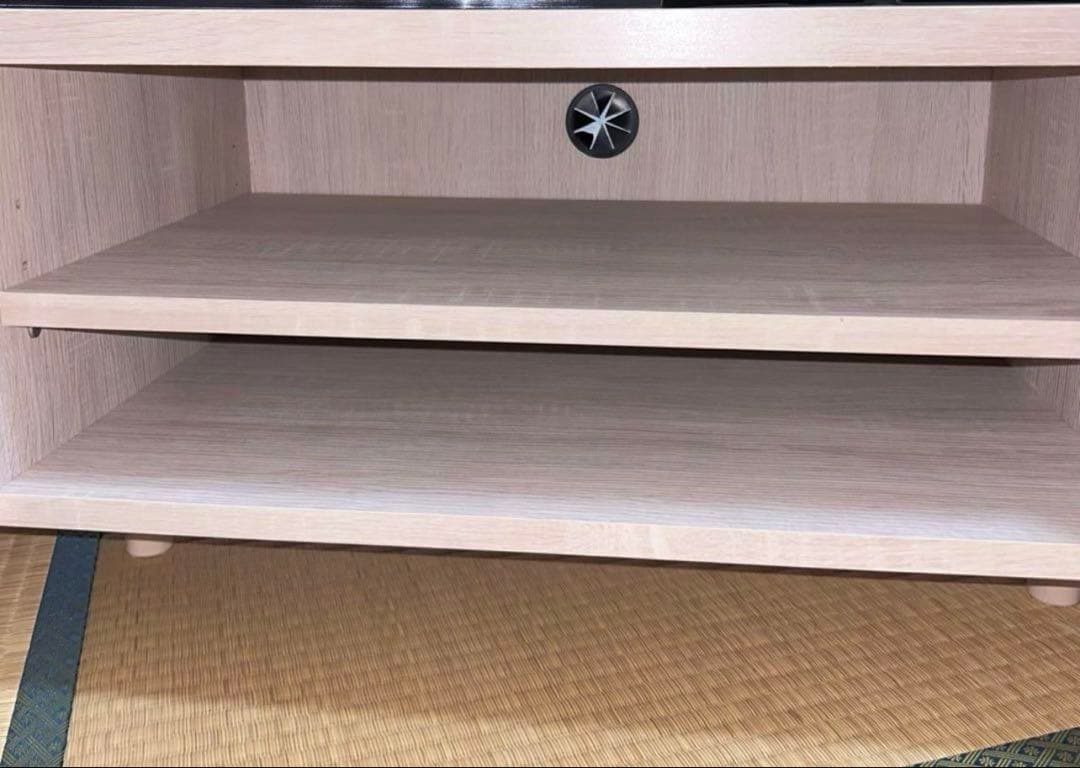 テレビ台 ローボード 50型•55型用 白/オークナチュラル 鏡面仕上