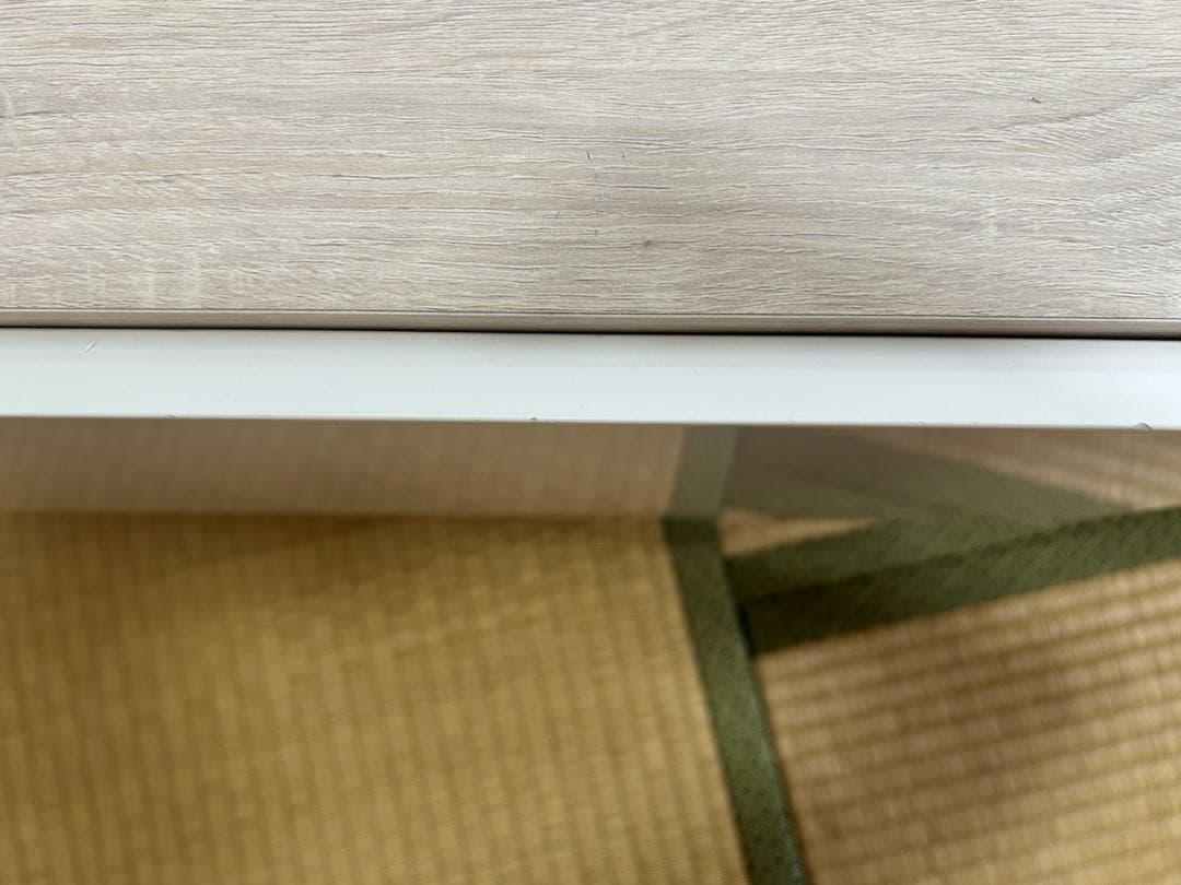 テレビ台 ローボード 50型•55型用 白/オークナチュラル 鏡面仕上