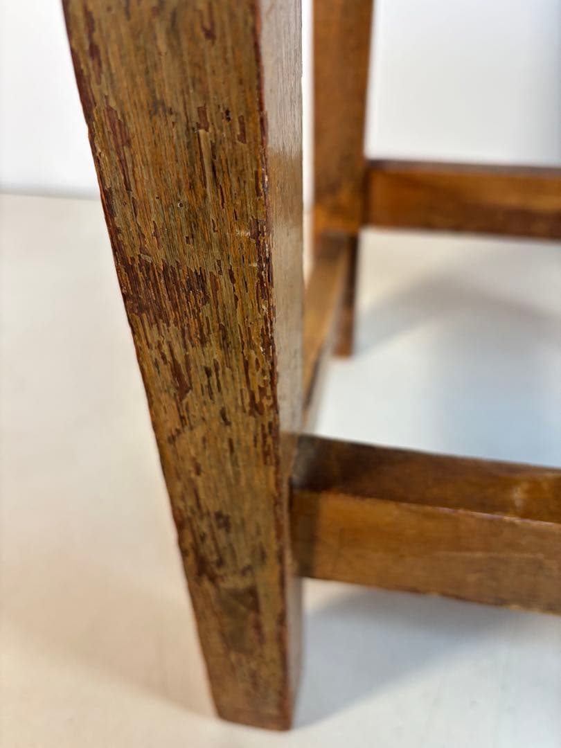 ヴィンテージ　木製スツール　角椅子　古道具　古家具